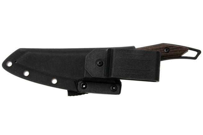 Afbeelding voor QSP Knife T-Cook QS172-C2, Black Nitro-V, Glow In The Dark Brown Burlap Micarta vaststaand mes