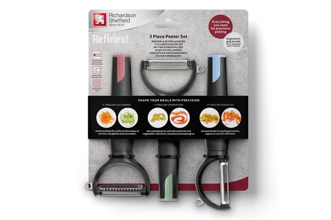 Image for Richardson Sheffield Refinest R500MZHCBRPL3 peeler set, 3-piece