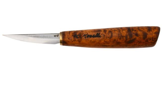 Bild für Roselli Carving Knife Short RIR113 Carbon Steel, Curly birch, Holzschnitzmesser