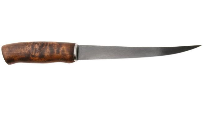 Afbeelding voor Roselli Big Fillet Knife R255, Carbon Steel, Stained Curly Birch, fileermes, 19 cm