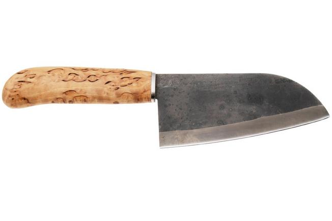 Bild für Roselli Small Chef Knife R700 Carbon Steel, Curly Birch, Santoku, 13.5 cm