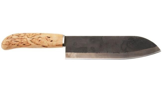 Bild für Roselli Japanese Chef Knife R710 Carbon Steel, Curly Birch, Santoku, 17.5 cm