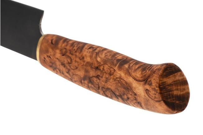 Afbeelding voor Roselli Allround Knife R750D Carbon Steel, Stained Curly Birch, universeelmes, 12 cm