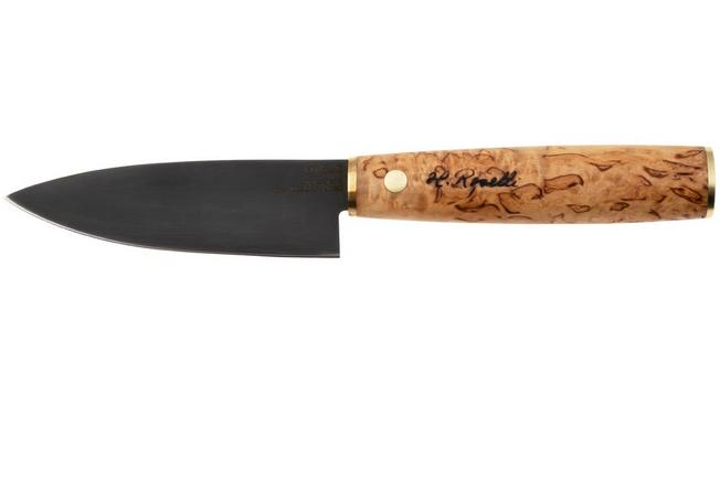 Afbeelding voor Roselli Allround Knife R750 Carbon Steel, Curly Birch, universeelmes, 12 cm