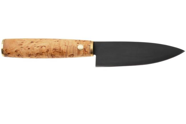 Afbeelding voor Roselli Allround Knife R750 Carbon Steel, Curly Birch, universeelmes, 12 cm