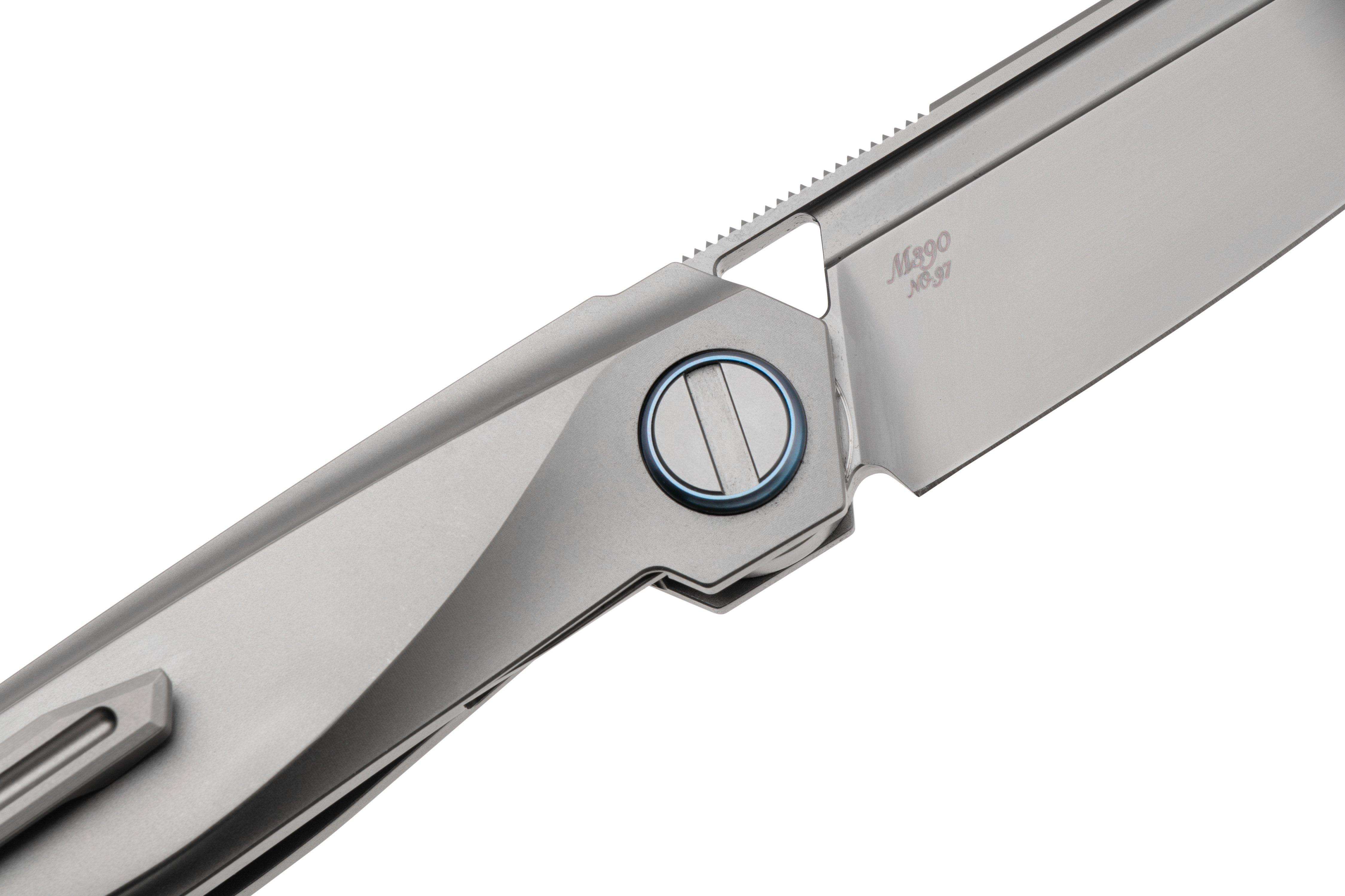 Rike Knife Baidi 13205-1 Bead Blasted Bohler M390, Titanium, Green ...