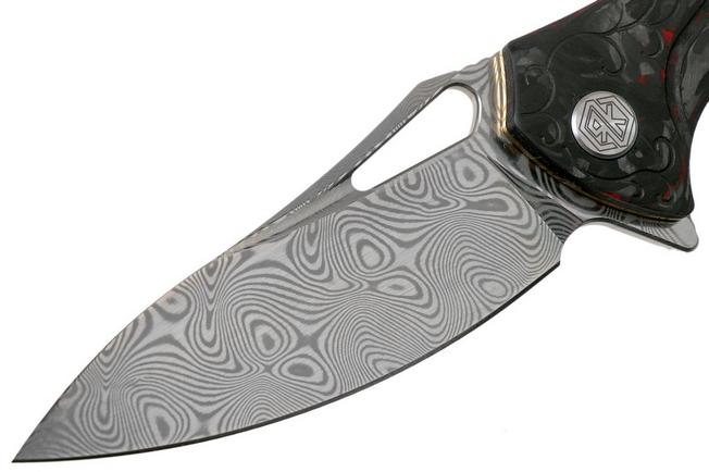 Imagen para Rike Knife Hummingbird Plus Damasteel Carbon fibre Red navaja