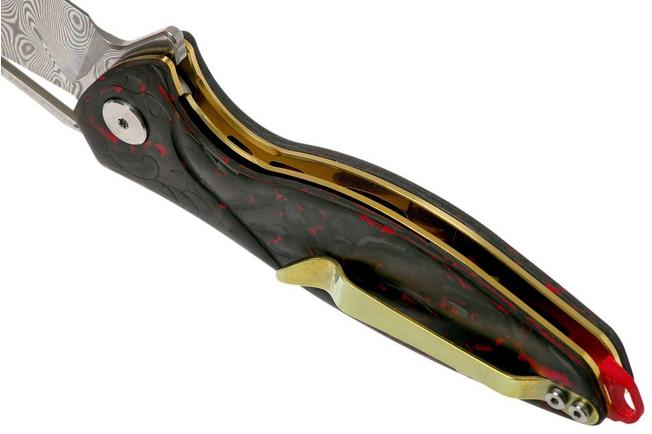 Imagen para Rike Knife Hummingbird Plus Damasteel Carbon fibre Red navaja
