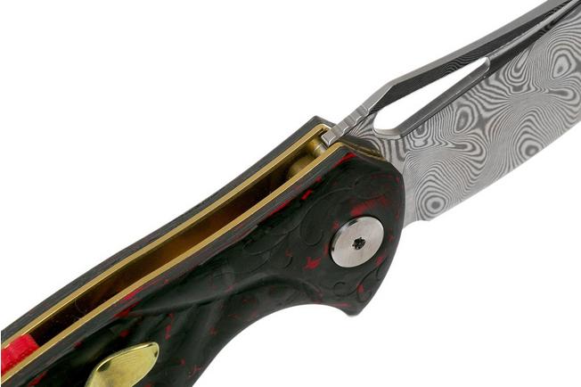 Imagen para Rike Knife Hummingbird Plus Damasteel Carbon fibre Red navaja