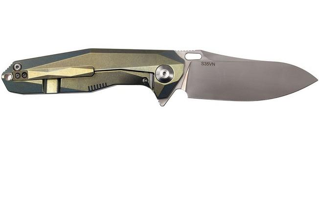 Image for Rike Knife 1504A-GB Sheepfoot pocket knife, Gold Blue