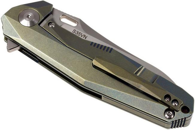 Image for Rike Knife 1504A-GB Sheepfoot pocket knife, Gold Blue