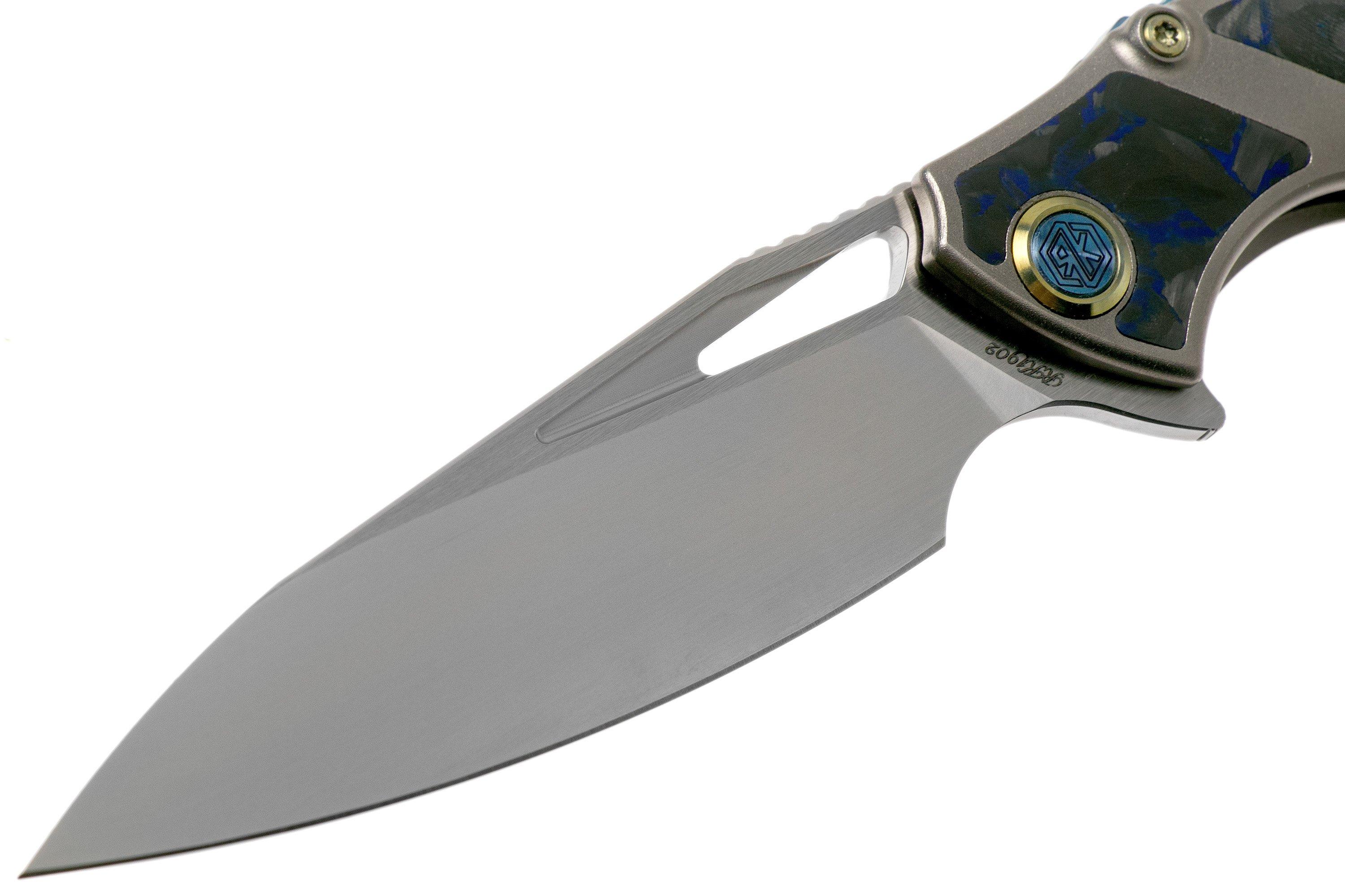 Rike RK1902B Blue Carbon fibre pocket knife Advantageously shopping