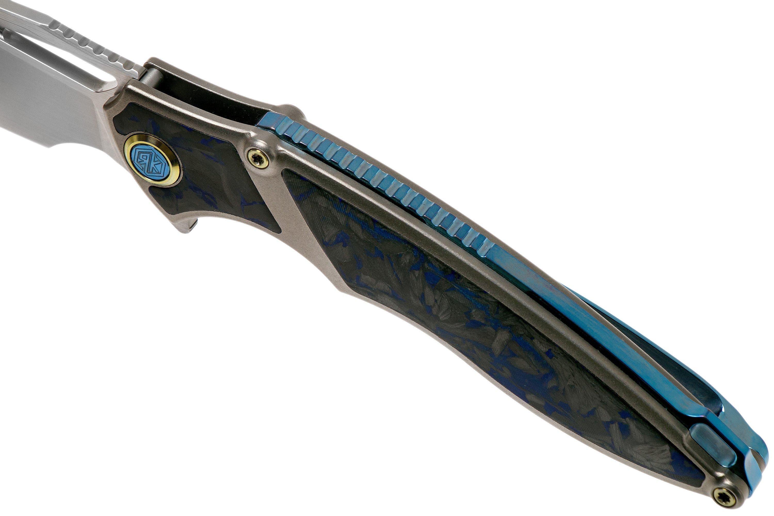 Rike RK1902B Blue Carbon fibre pocket knife Advantageously shopping