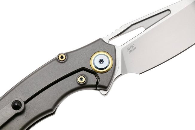 Afbeelding voor Rike Knife 1902 RK1902S Böhler M390, Titanium Blue Carbon Fiber, zakmes