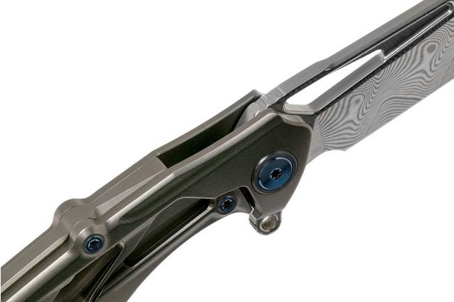 Bild für Rike Knife Knight Gray Damasteel Taschenmesser