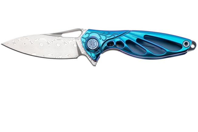 Bild für Rike Mini Hummingbird Taschenmesser Damast, blau