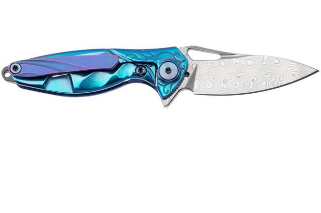 Bild für Rike Mini Hummingbird Taschenmesser Damast, blau