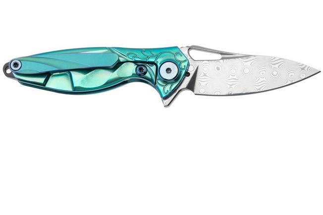 Bild für Rike Mini Hummingbird  Taschenmesser Damast, grün