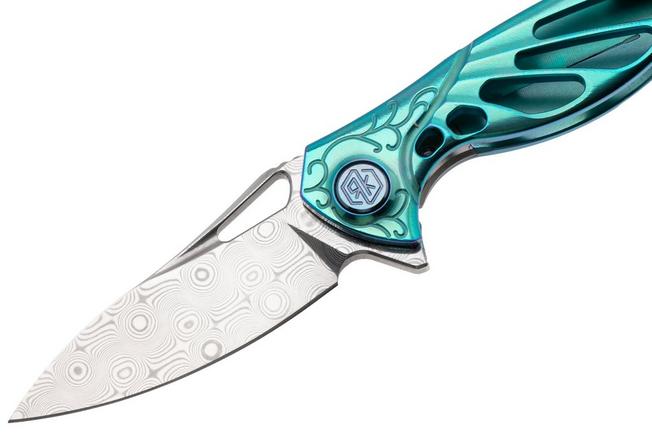Bild für Rike Mini Hummingbird  Taschenmesser Damast, grün