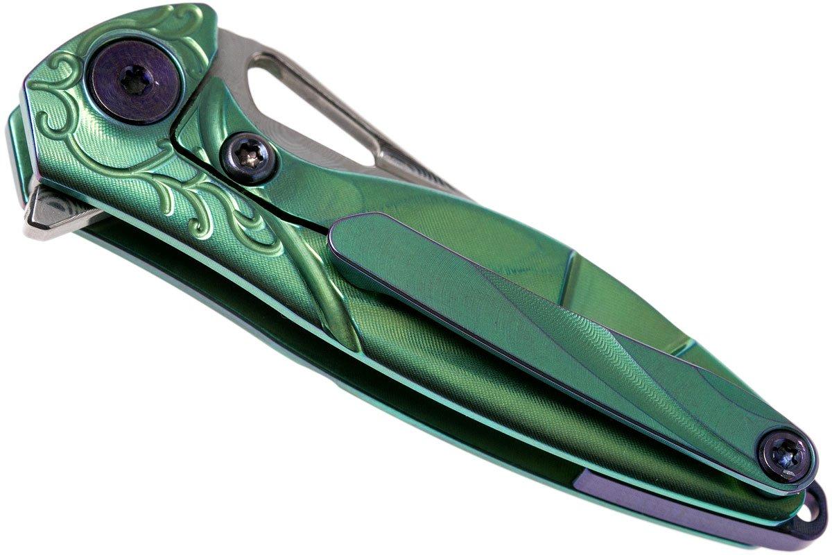Coltello Pieghevole Damascato MAQ1651 Fatto A Mano - Manico Marrone Caccia Outdoor