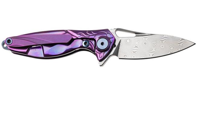 Bild für Rike Mini Hummingbird Taschenmesser Damast, gold