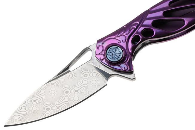 Bild für Rike Mini Hummingbird Taschenmesser Damast, gold