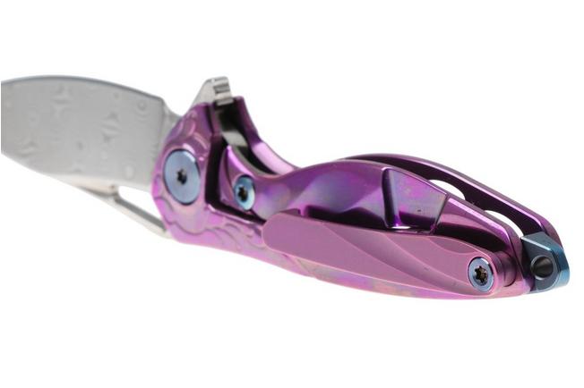 Bild für Rike Mini Hummingbird Taschenmesser Damast, gold