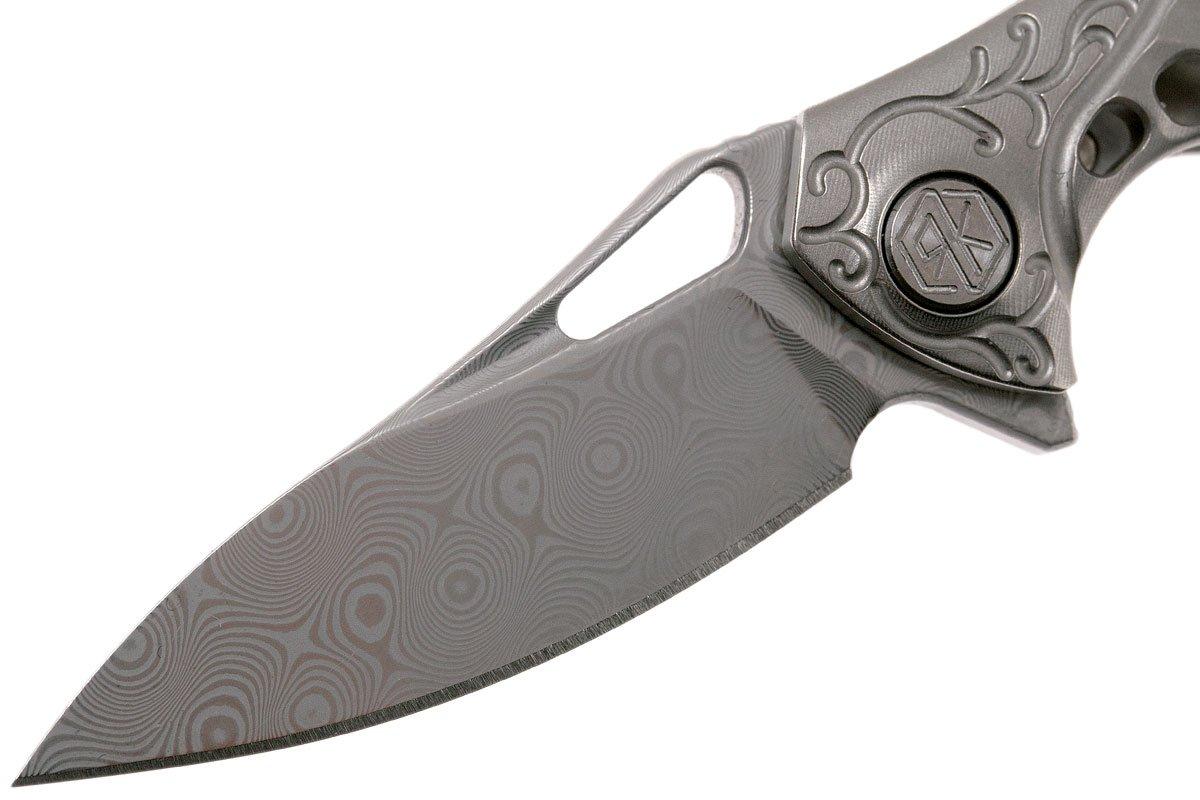Bellissimo coltello tascabile pieghevole in acciaio Damasco