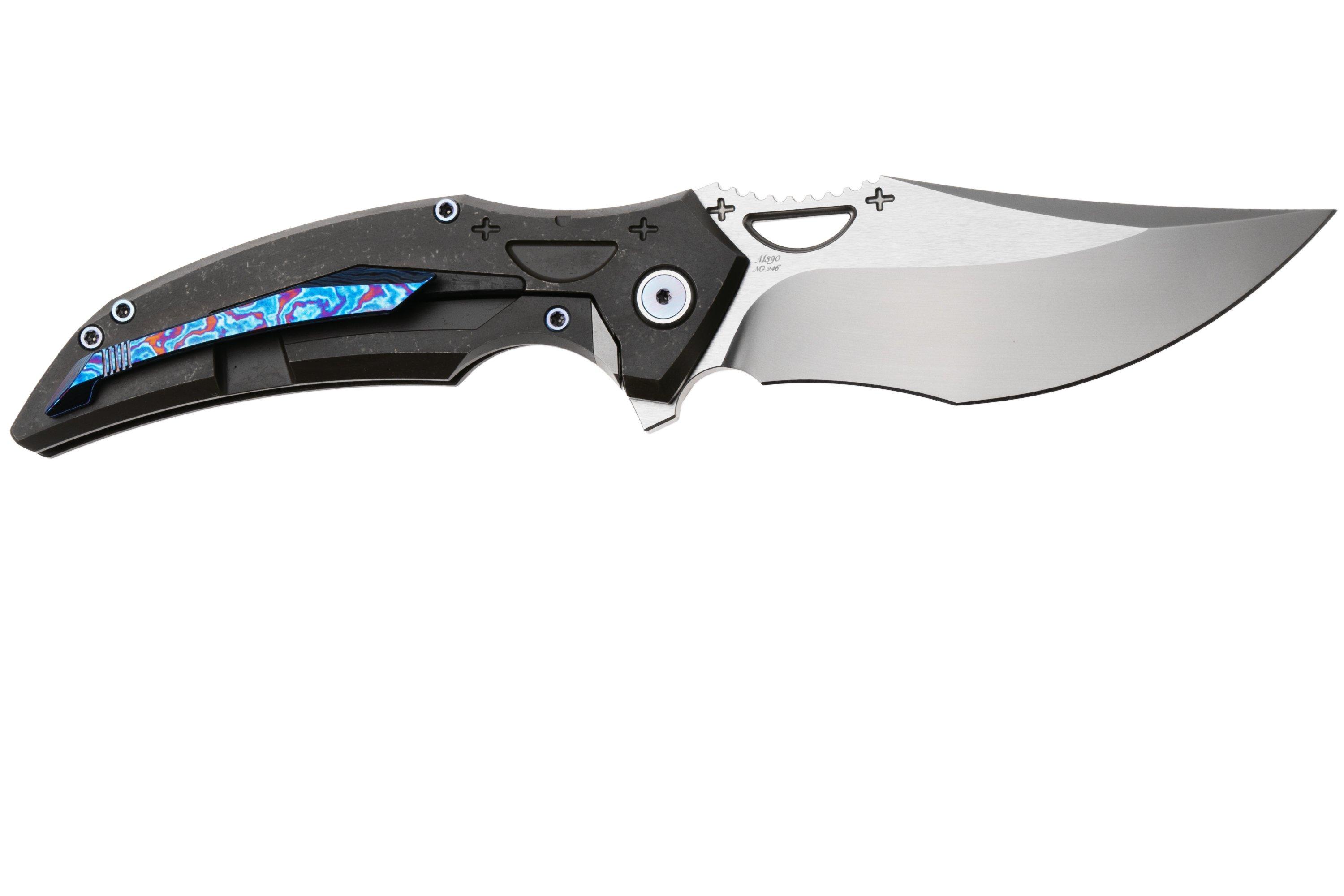Rike Knife S05 V2 S05-DR-GR Bead Blasted M390, Dark Gray Titanium ...