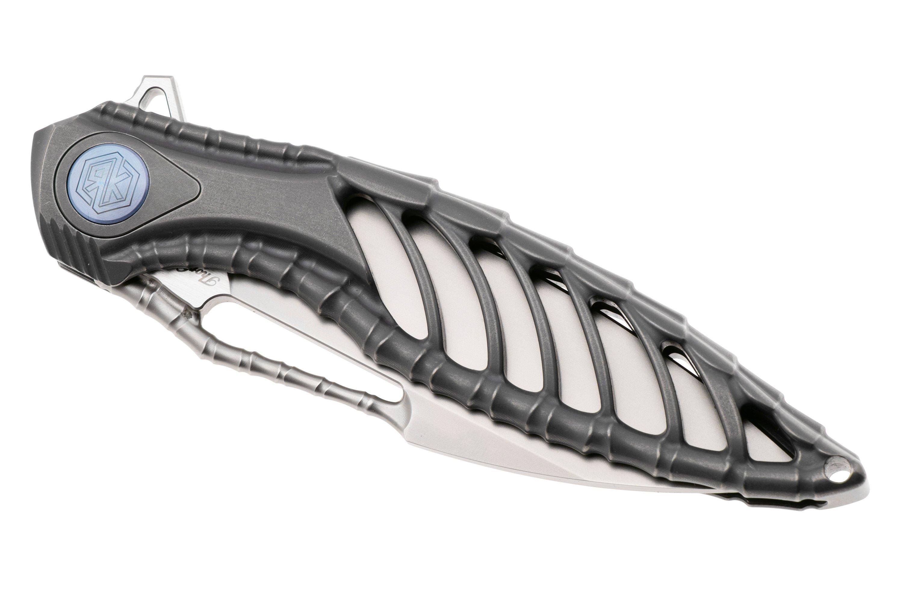 Rike Knife Thor6-M-DG Bead Blasted Böhler M390, Titanium Dark Gray ...