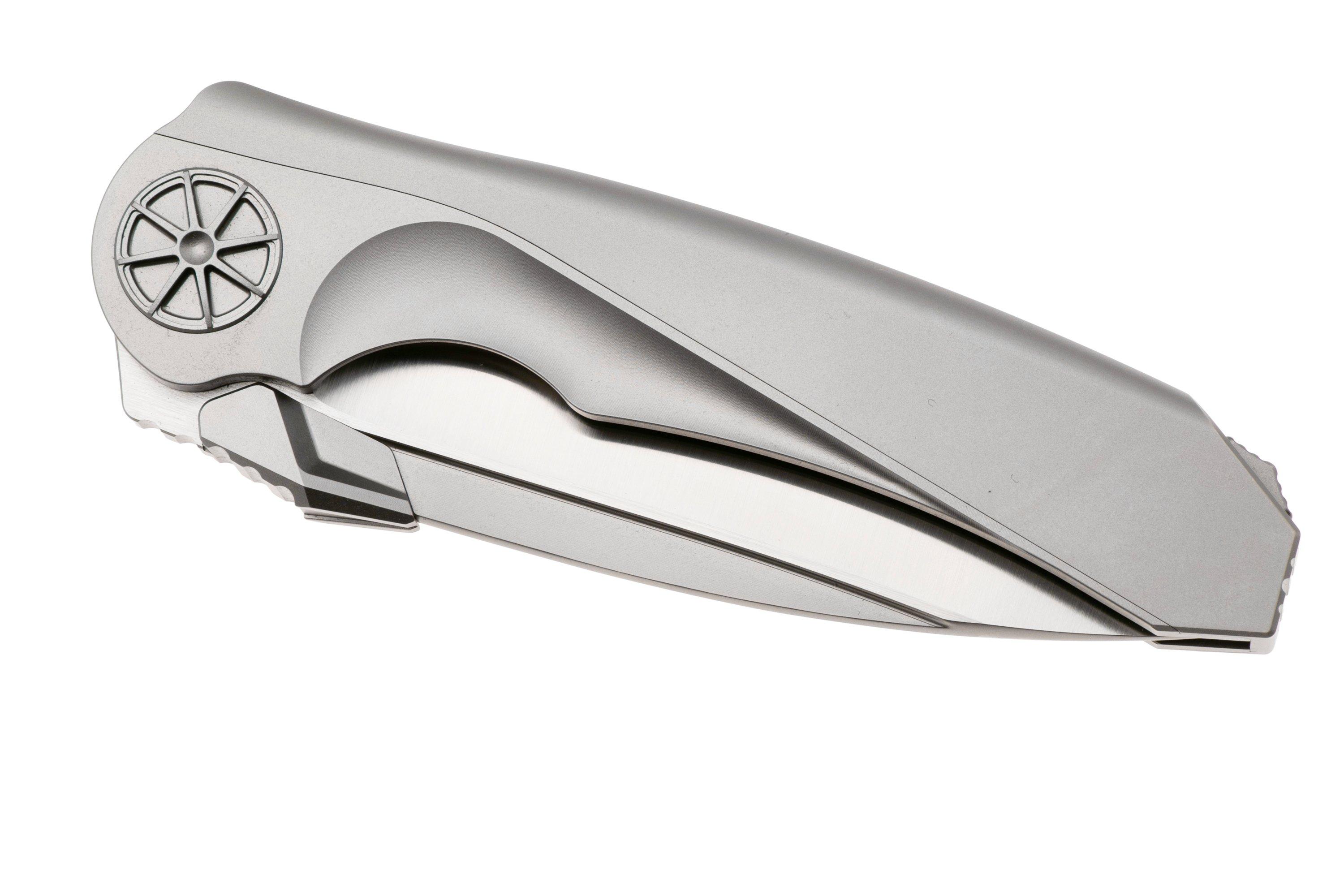 Rike Knife Tissot 1 Satin M390, Titanium, pocket knife | Advantageously ...