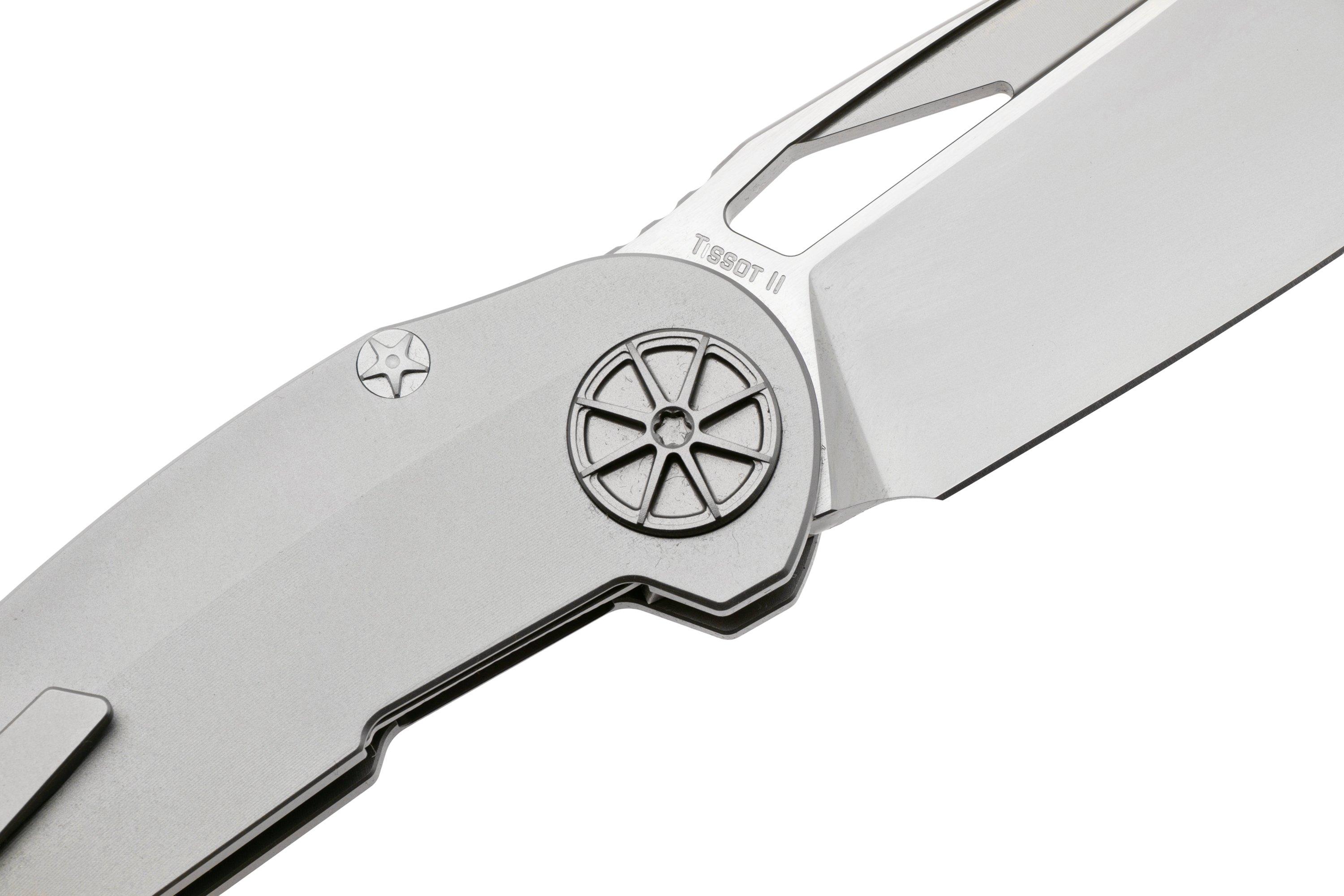 Rike Knife Tissot 2 Bead Blasted Böhler M390, Titanium, pocket knife ...
