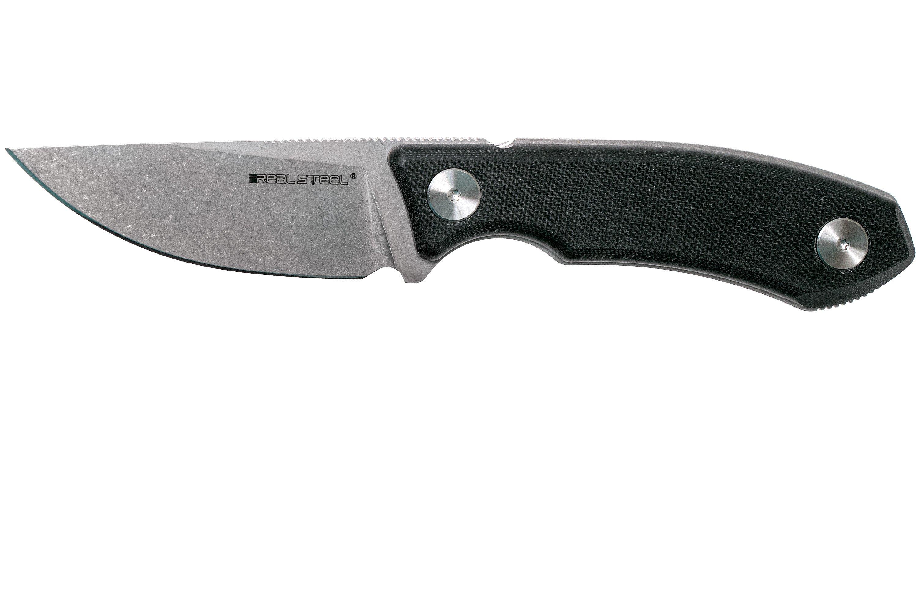 Real Steel Arbiter Stonewashed 3811 fixed knife, Ostap Hel design