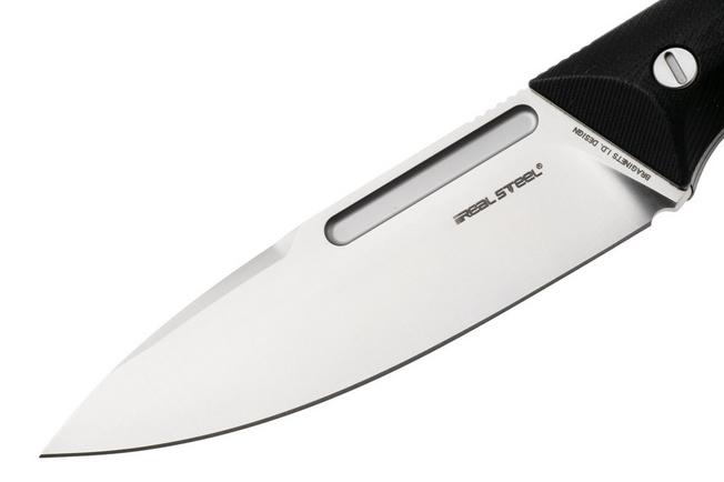 Afbeelding voor Real Steel Gardarik 3739, Satin Elmax, Black G10 vaststaand mes, Ivan Braginets design