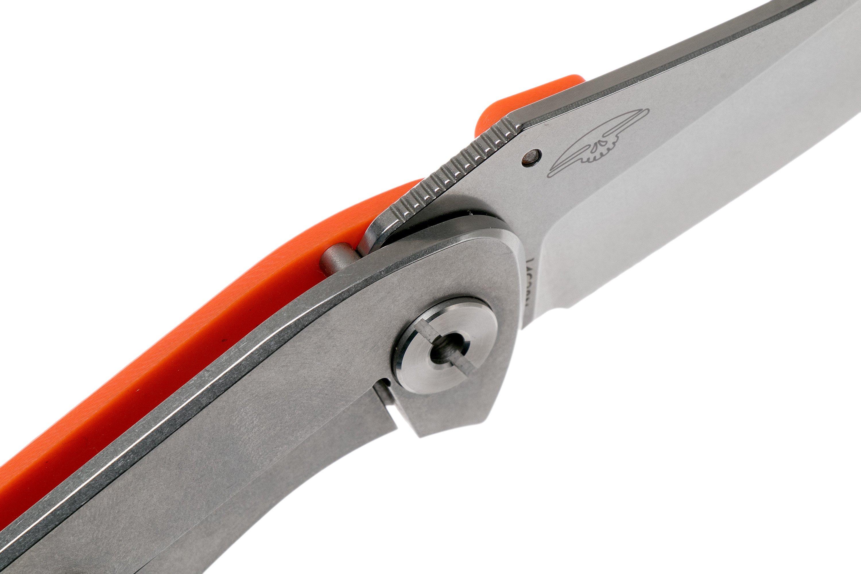 Real Steel Precision 3001 Orange 5122 pocket knife, Poltergeist design