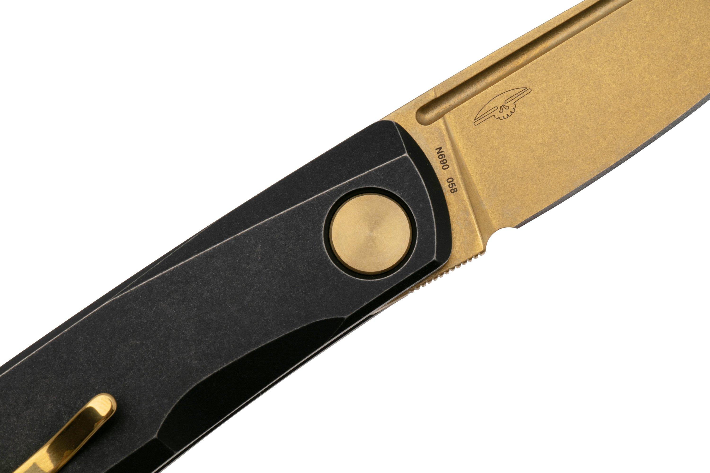 Real Steel Luna Titan 7001BG, Goldwash Böhler N690, Black Titanium