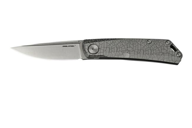 Real Steel Luna Lite Blackout 7018 pocket knife Knivesandtools Exclusive,  Poltergeist design