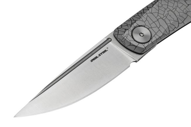 Real Steel Luna Lite Blackout 7018 pocket knife Knivesandtools Exclusive,  Poltergeist design