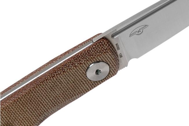 Real Steel Luna 7007 Brown Canvas Micarta S35VN Slip Joint Folding