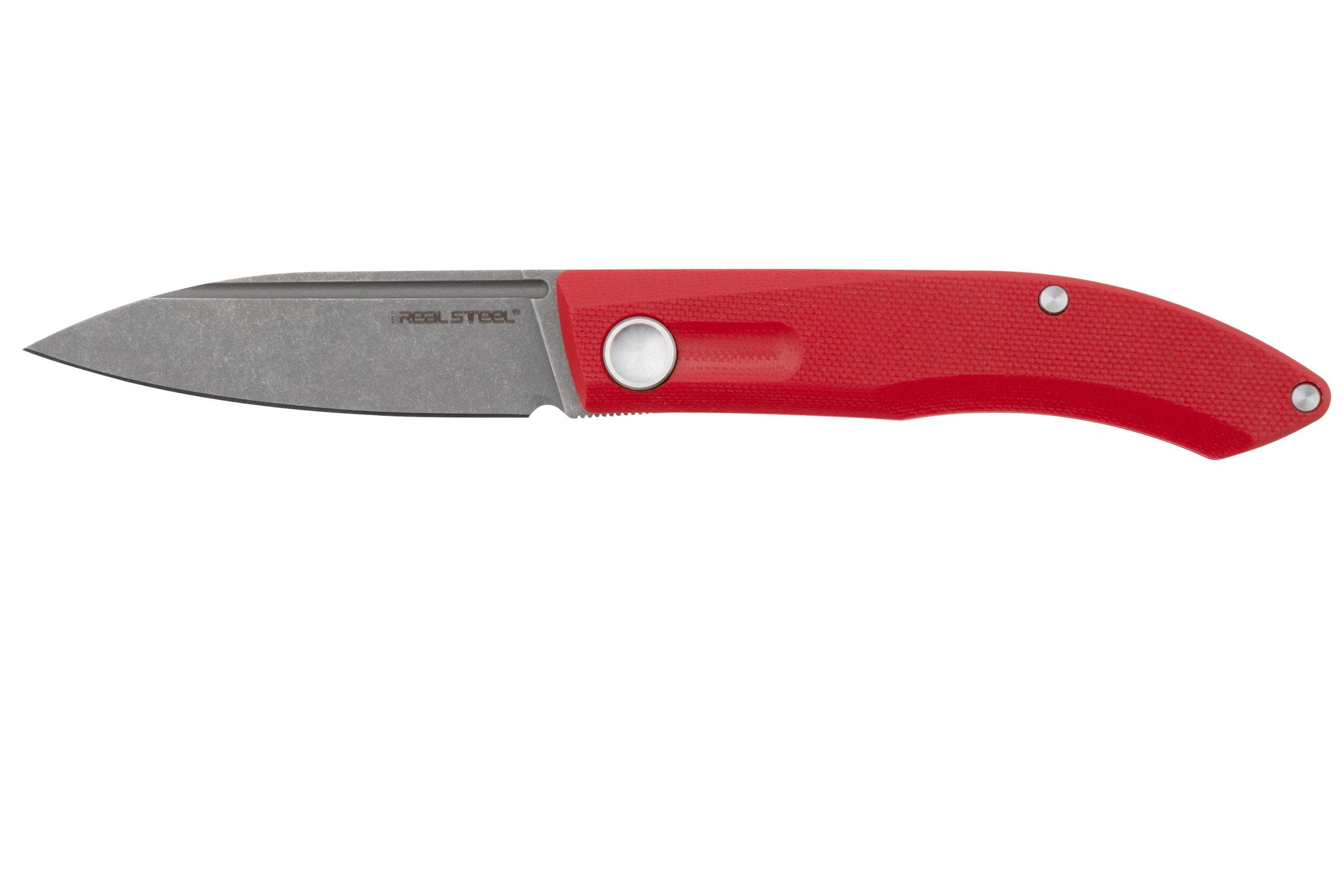 Real steel stella red 7053 pocket knife poltergeist design