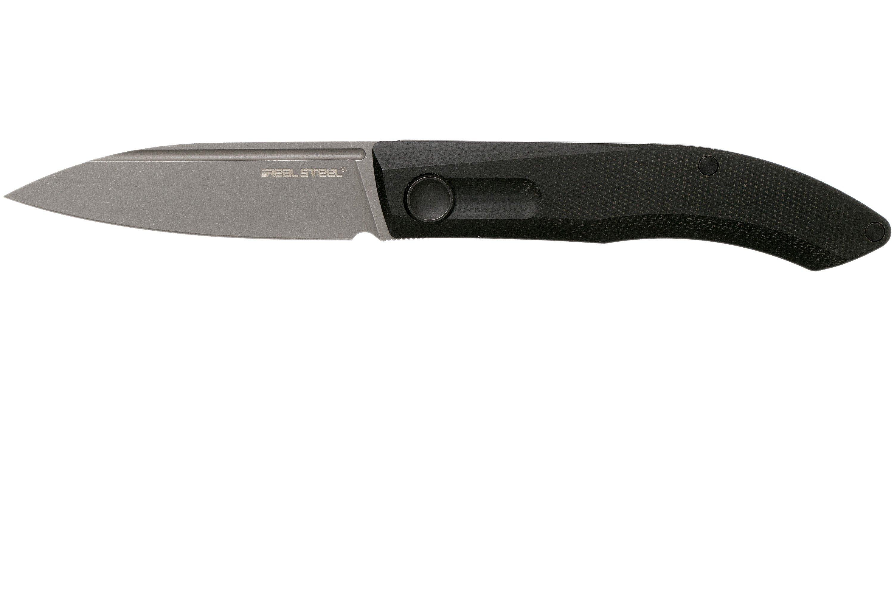 Real Steel Stella Natural Canvas Micarta 7056 Knivesandtools Exclusive  pocket knife, Poltergeist design