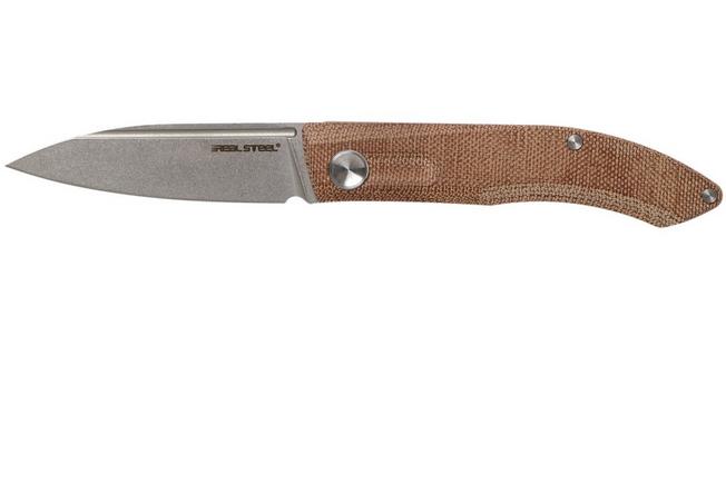 Real Steel Stella Natural Canvas Micarta 7056 Knivesandtools Exclusive  pocket knife, Poltergeist design