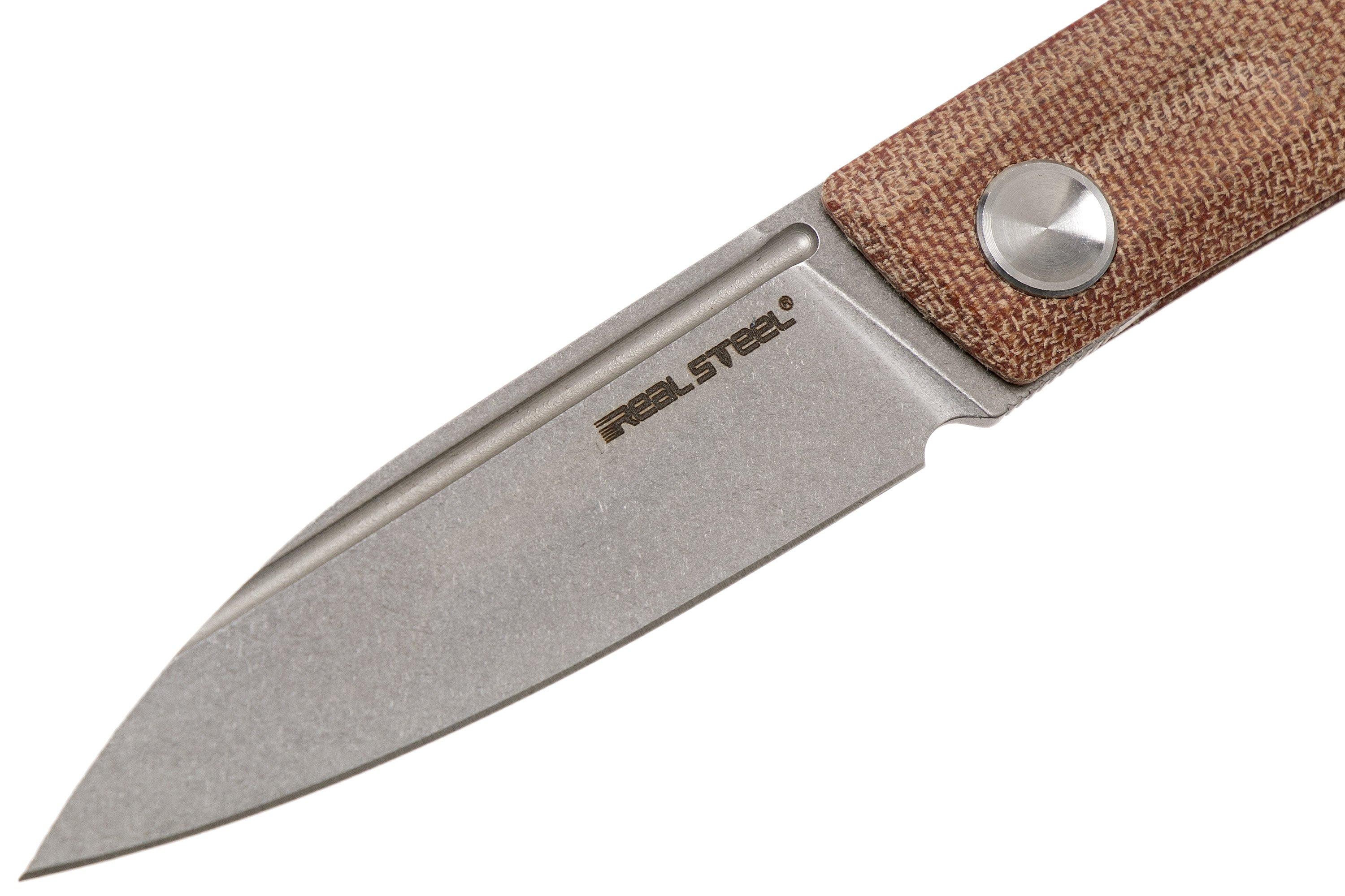 Real Steel Stella Natural Canvas Micarta 7056 Knivesandtools