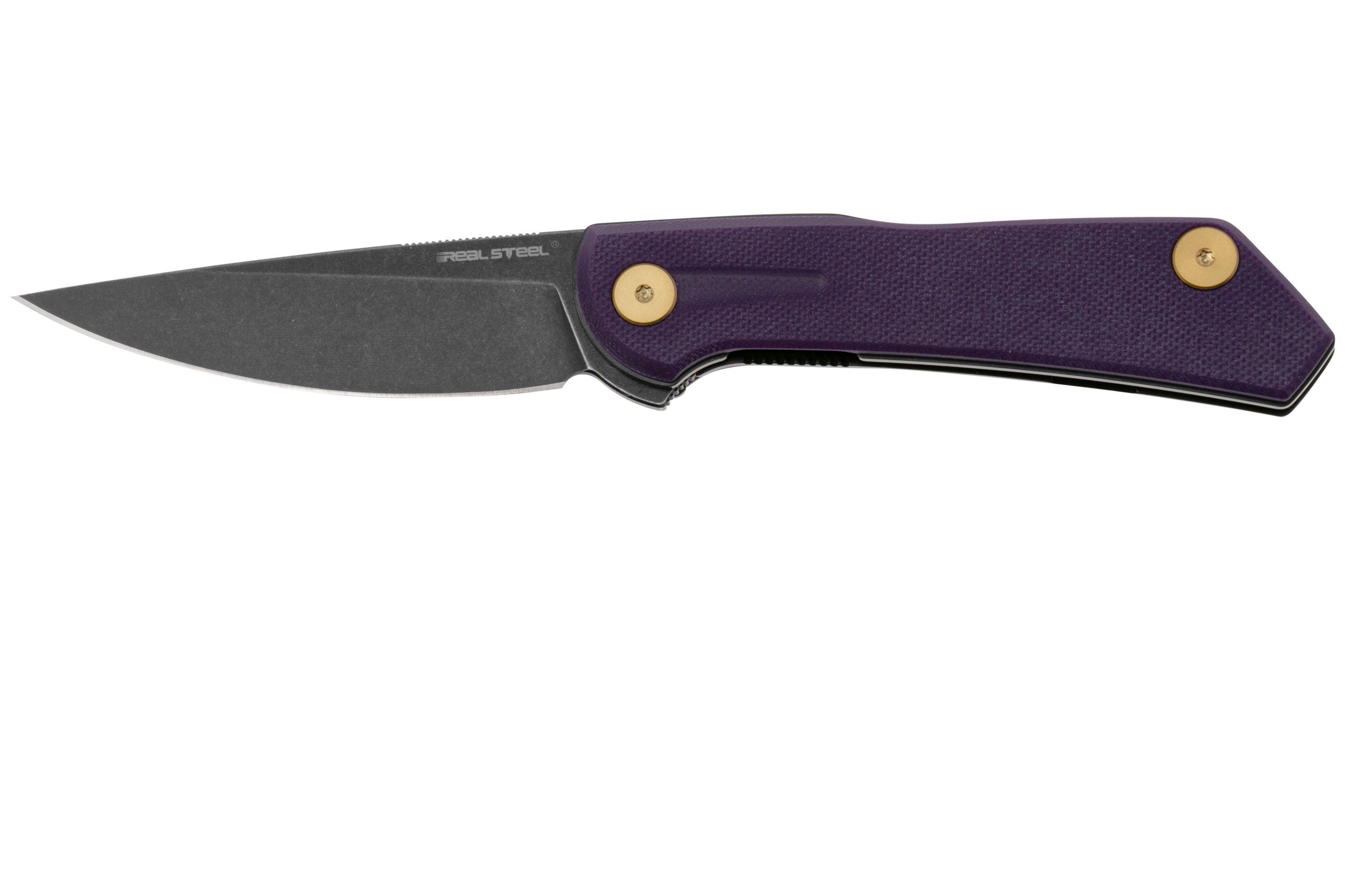 Real Steel Valore 7091PB Blackwashed Nitro-V, Purple G10, pocket