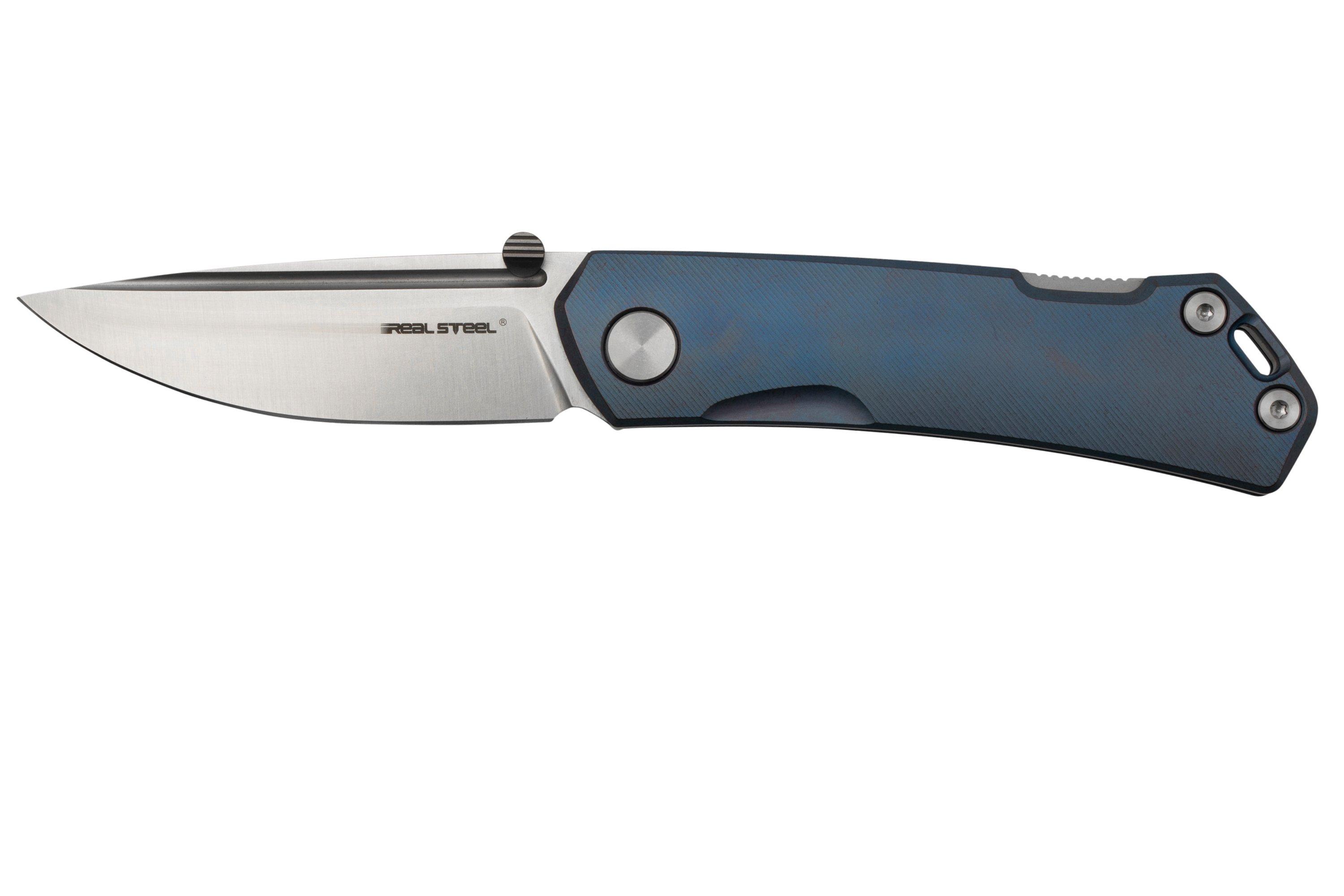 Real Steel Luna Maius, Titanium Slate Blue 7093, navaja Compras con