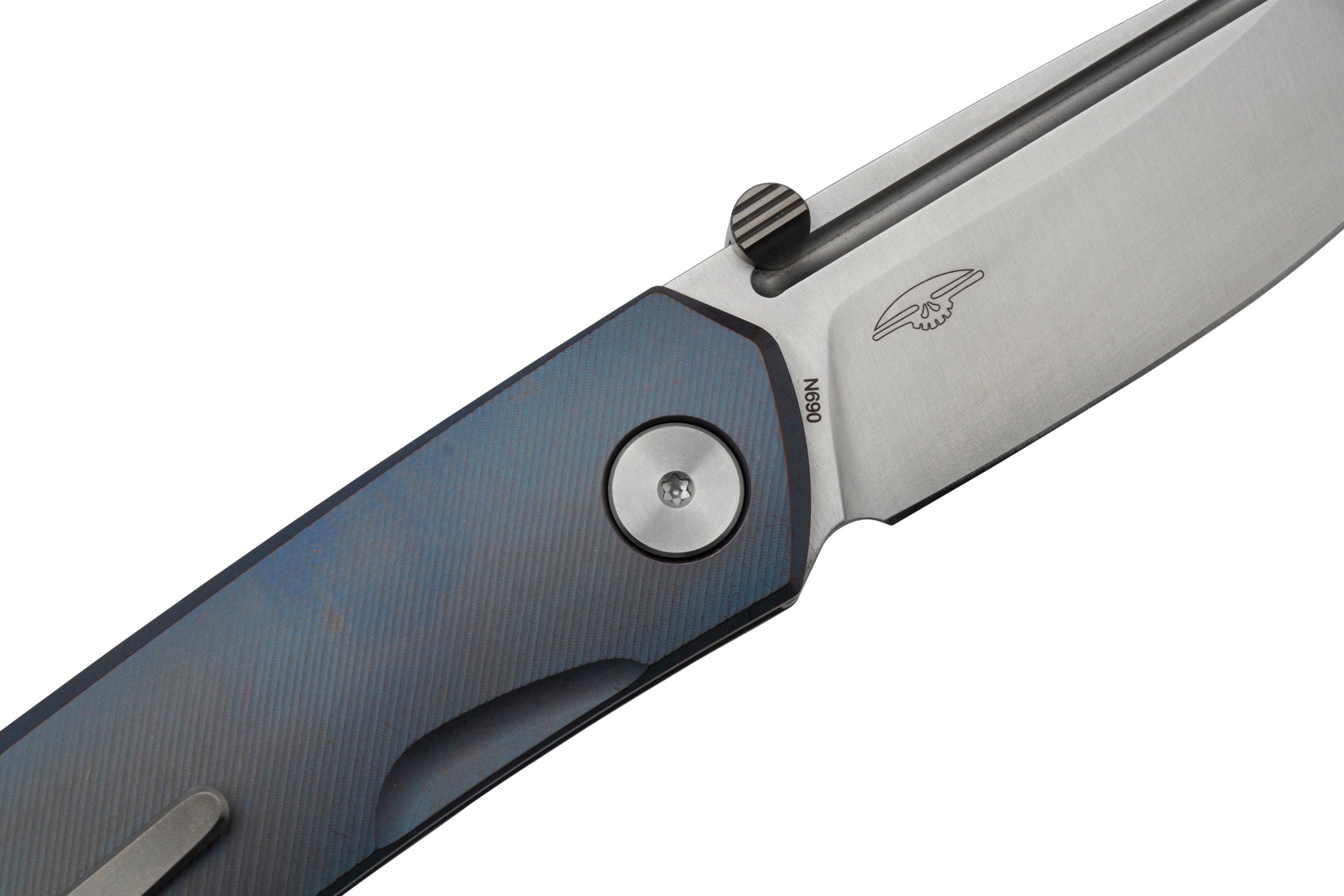 Real Steel Luna Maius, Titanium Slate Blue 7093, navaja Compras con