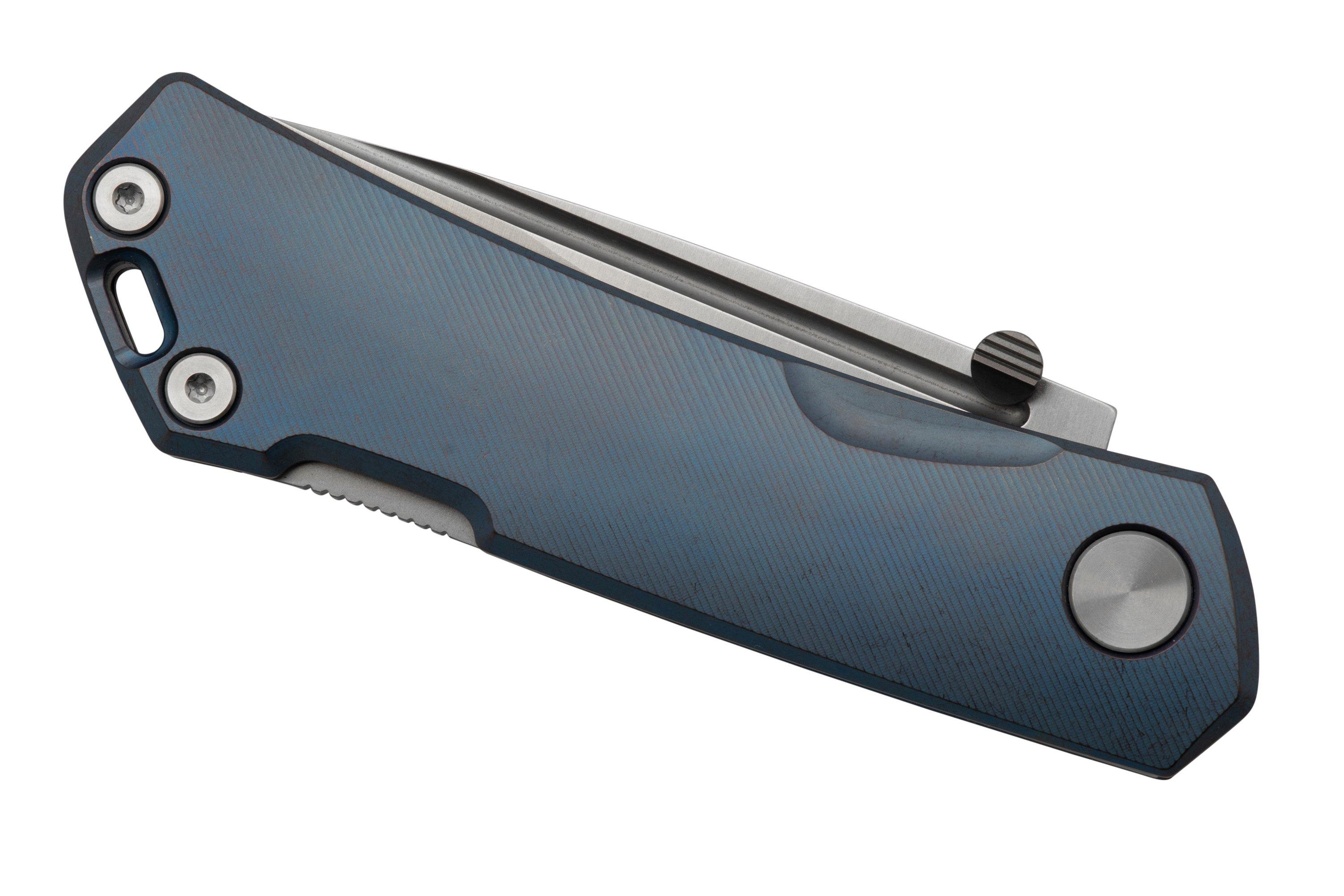 Real Steel Luna Maius, Titanium Slate Blue 7093, navaja Compras con