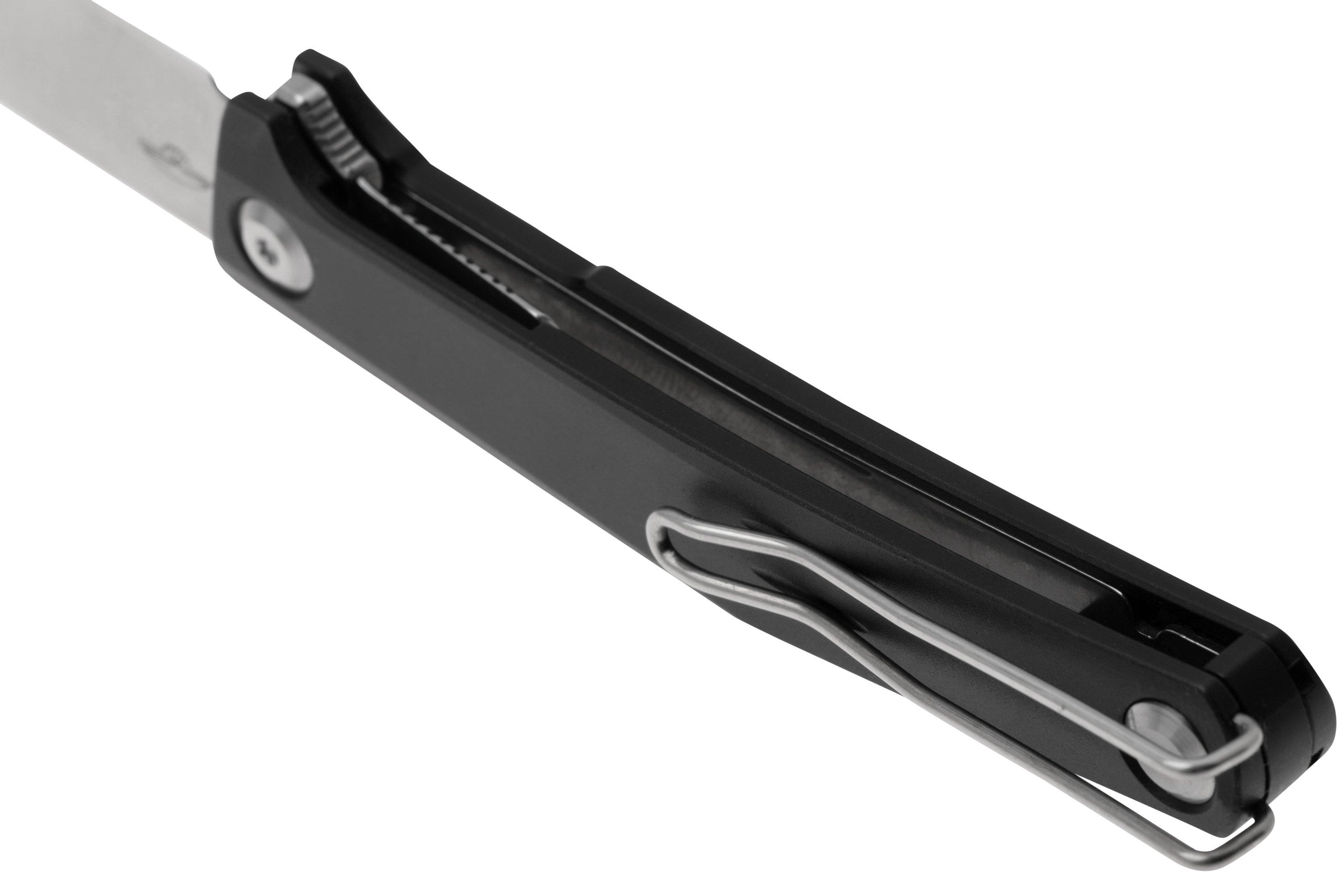 Real Steel Teres Flipper 7111BS NitroV Satin, Black Aluminum, pocket