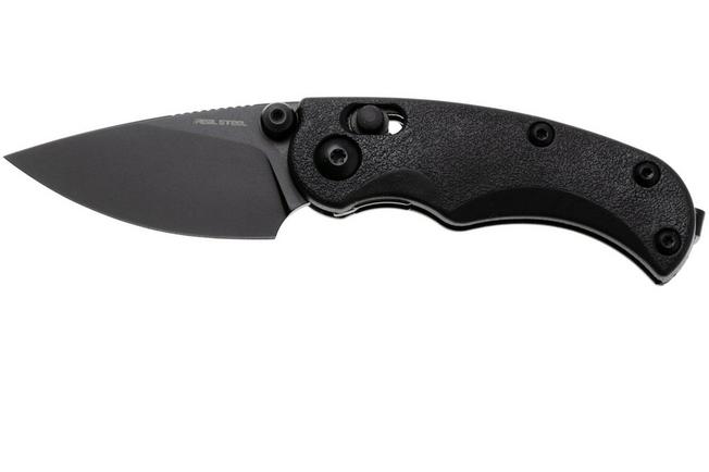 Afbeelding voor Real Steel Esca 7181BB Black PVD 12C27, Black GFN, zakmes, Jakub Wieczorkiewicz design