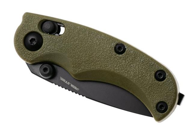 Afbeelding voor Real Steel Esca 7181BG Black PVD 12C27, Green GFN, zakmes, Jakub Wieczorkiewicz design